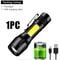Mini LED Flashlight COB XPE Portable Torch USB Charging Camping Lantern With Zoomable Focus And Pen