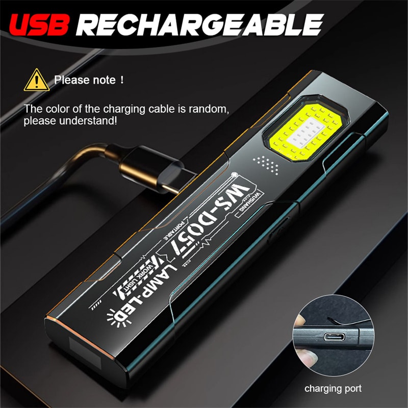 Mini EDC Flashlight With COB Tail Magnet USB Rechargeable Lantern For Camping Emergency 1