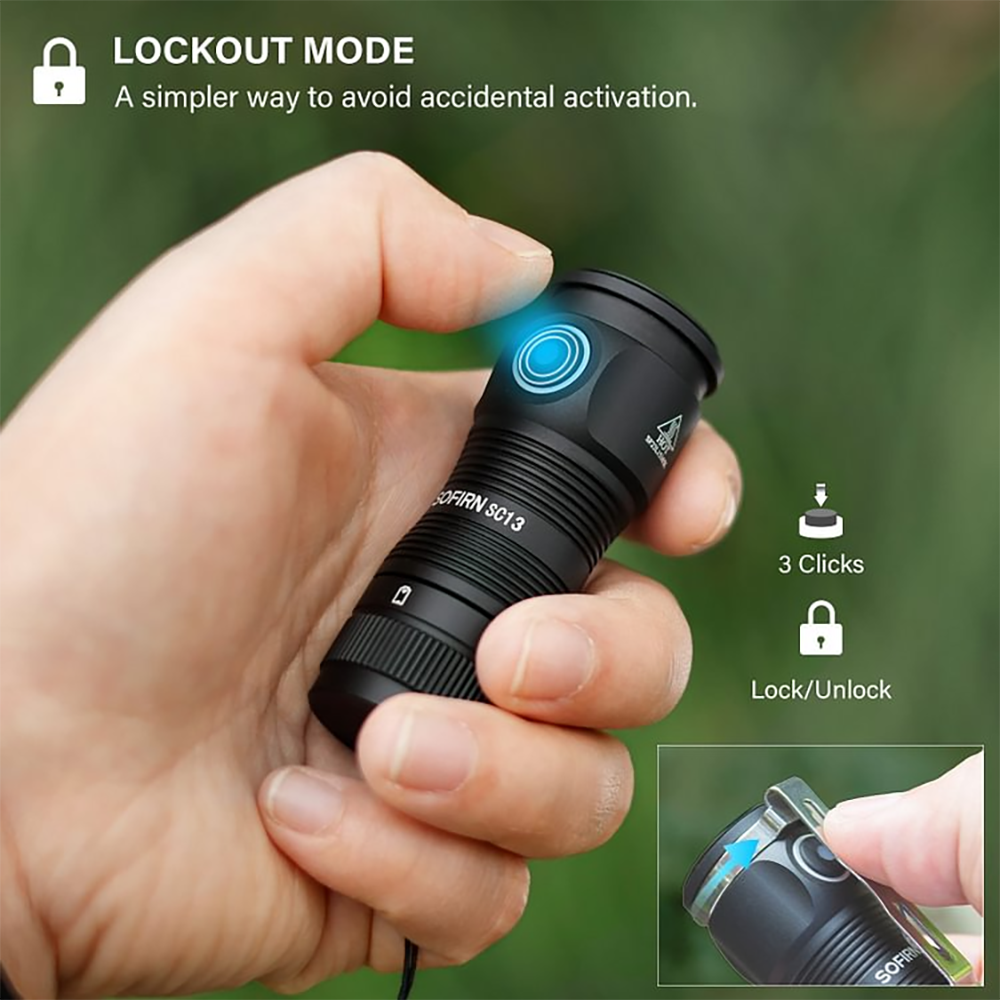 Sofirn Mini Tactical Flashlight Rechargeable LED Keychain Light With Magnetic Base 3