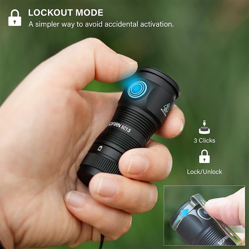 Sofirn Mini Tactical Flashlight Rechargeable LED Keychain Light With Magnetic Base 3