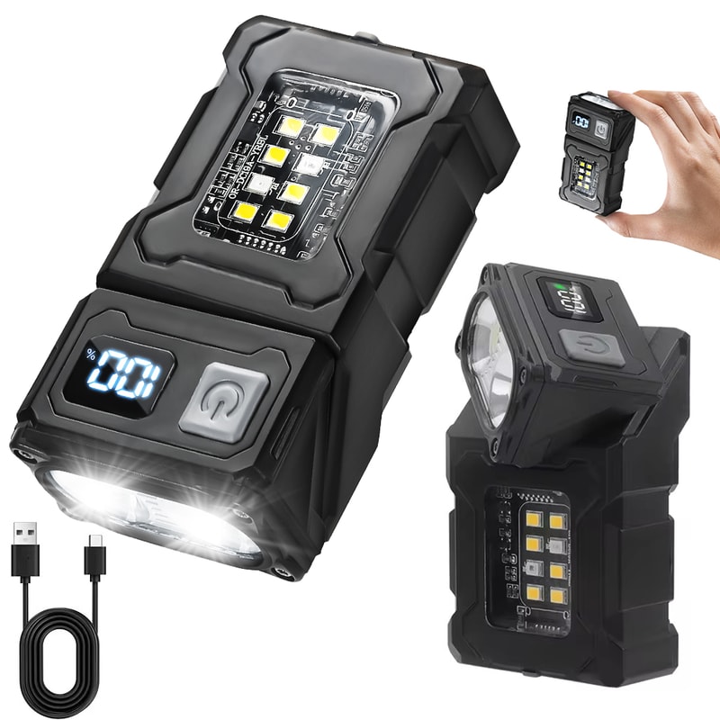 Mini Portable LED COB Flashlight USB Rechargeable Magnetic Outdoor Camping Emergency Lantern 0