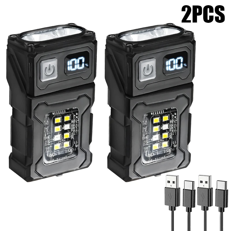 Mini Portable LED COB Flashlight USB Rechargeable Magnetic Outdoor Camping Emergency Lantern 6