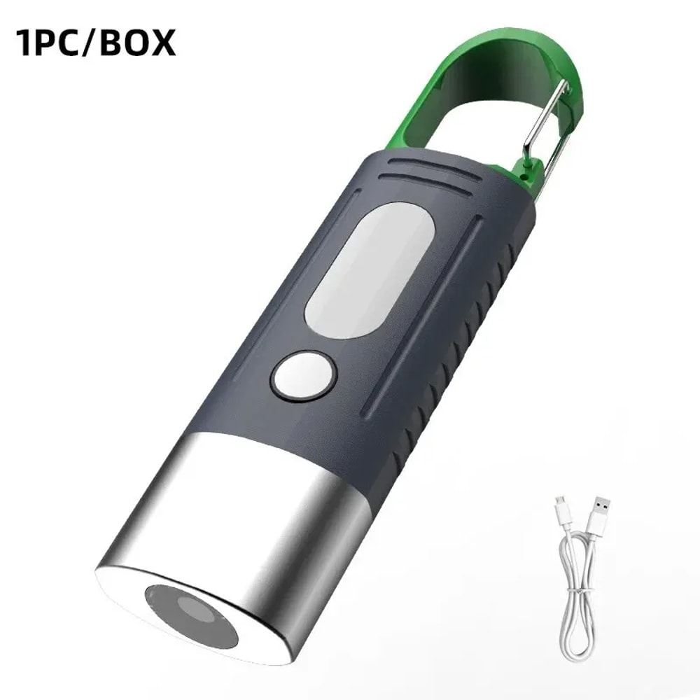 Mini Waterproof LED Flashlight with Telescopic Zoom, LED & Side Lights for Camping, Outdoor, and Emergency Use