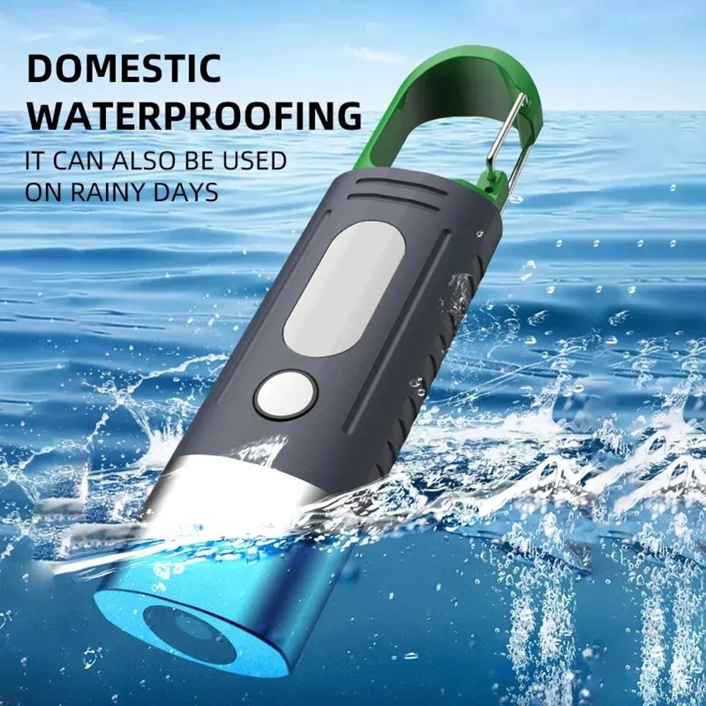 Mini Waterproof LED Flashlight with Telescopic Zoom, LED & Side Lights for Camping, Outdoor, and Emergency Use