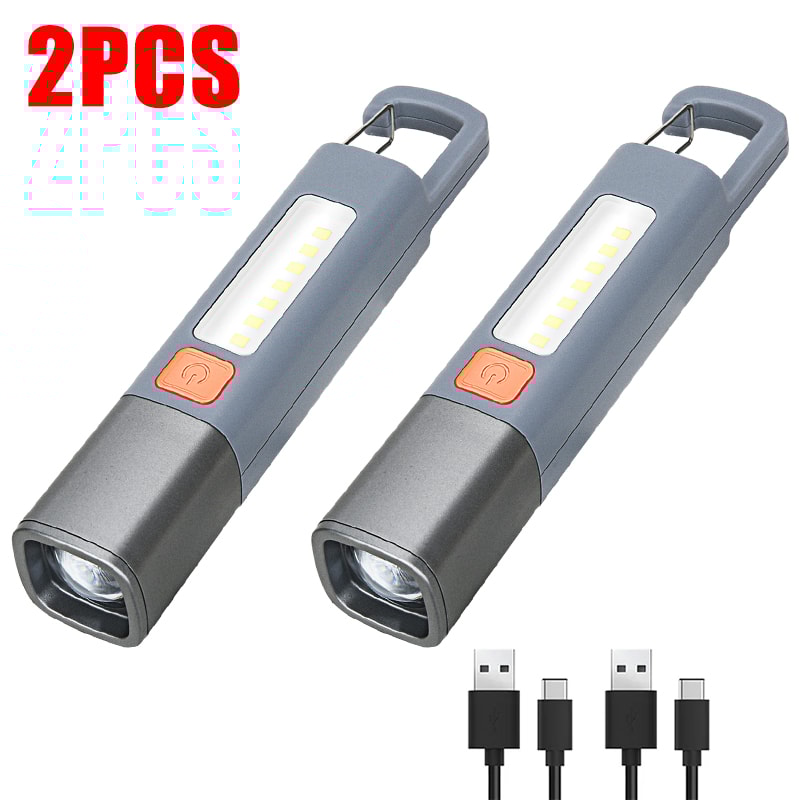Super Bright LED Flashlight USB Rechargeable Waterproof And Zoomable Torch Light For Camping With H 6