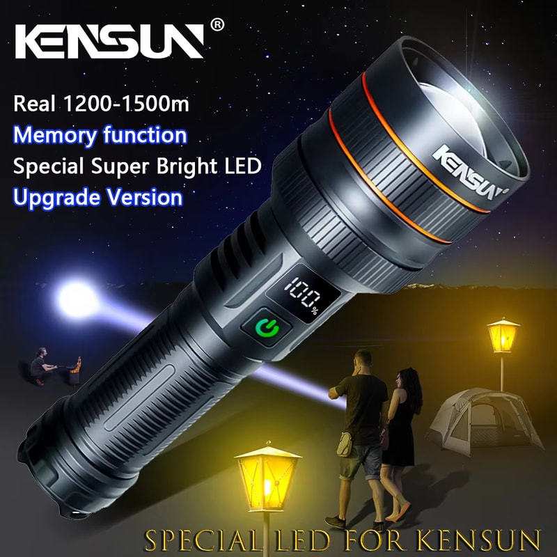 Powerful LED Flashlight USB Rechargeable High Power Tactical Torch For Outdoor Adventures 0