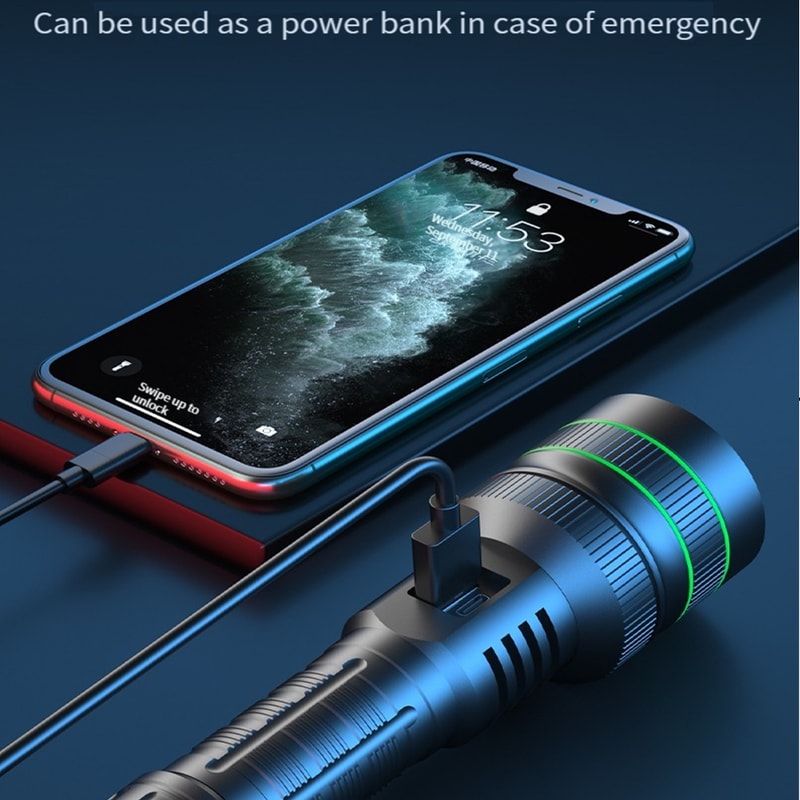 Powerful LED Flashlight USB Rechargeable High Power Tactical Torch For Outdoor Adventures 3