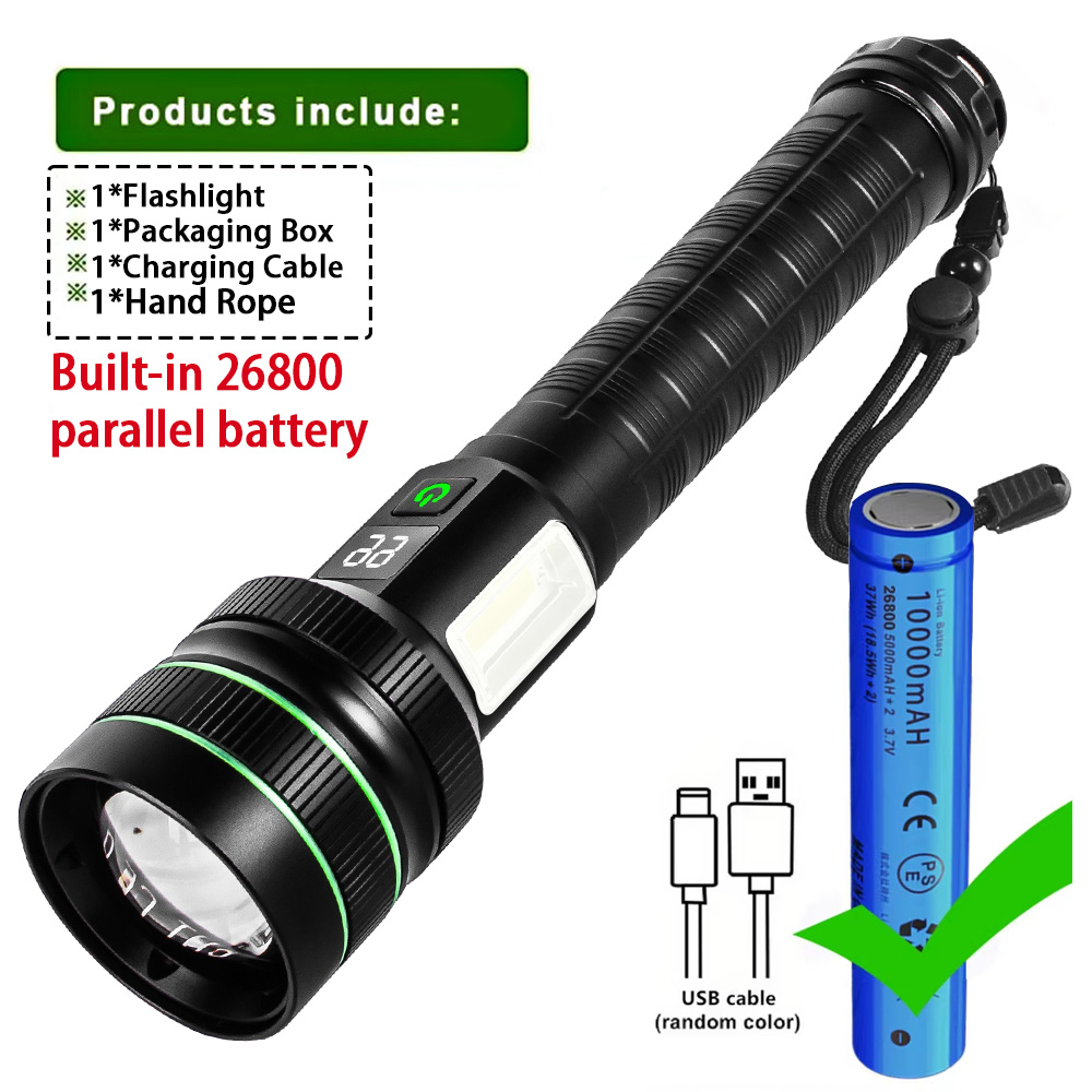 Powerful LED Flashlight USB Rechargeable High Power Tactical Torch For Outdoor Adventures 8