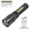 High Power LED Flashlight With Type Rechargeable Battery And Waterproof Torch COB Side Light Zoom F 5