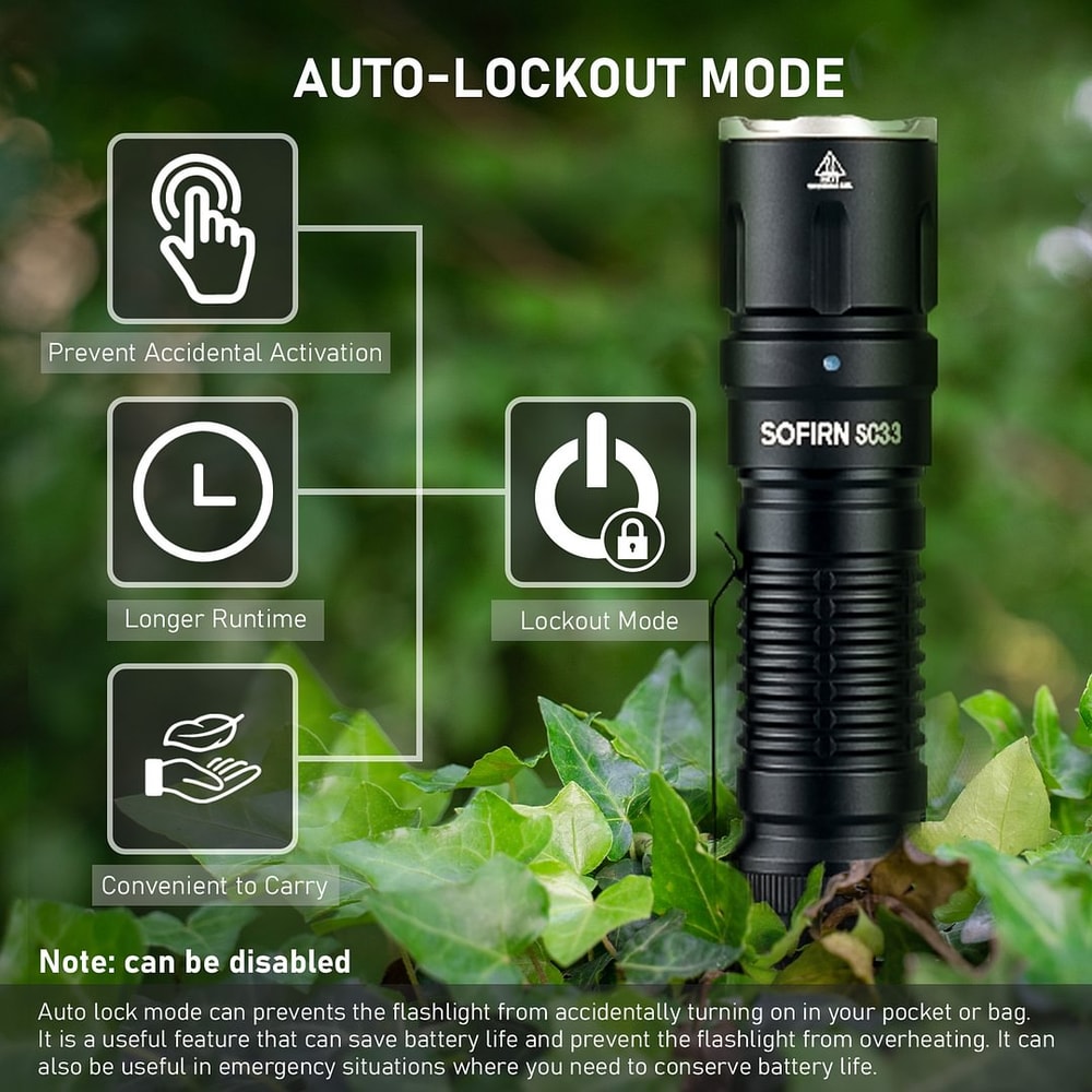 Sofirn LED Tactical Flashlight HI Rechargeable E Switch Outdoor Torch 4