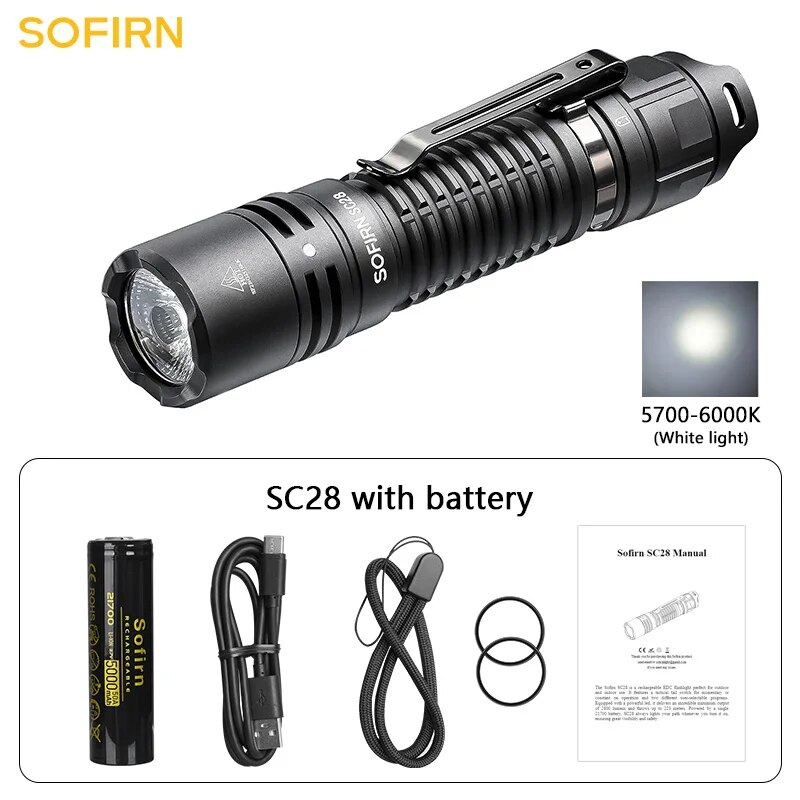 Sofirn Rechargeable LED Flashlight Powerful & Portable EDC Torch for Camping