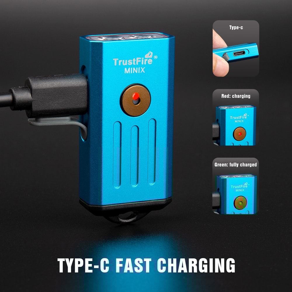 Trustfire Minix Mini Flashlight Keychain UV Lamp Rechargeable Mode LED Torch With Red Light 1