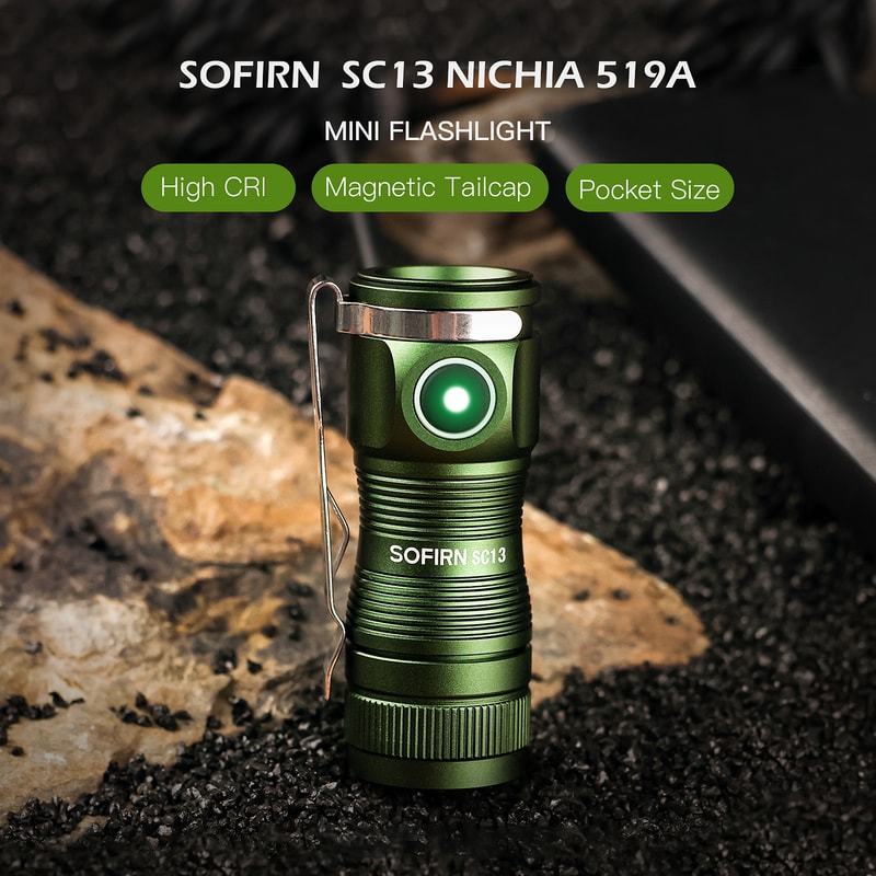 Sofirn Mini Powerful LED Flashlight , Rechargeable, with Magnetic Base