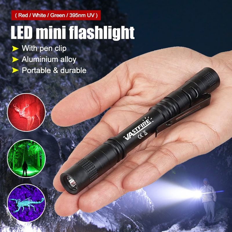 Mini Pen Light Flashlight UV Torch With Clip For Pet Urine Stain Money Detection 1