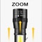 COB LED Flashlight Rechargeable Waterproof Zoomable Mode Torch With Built In Battery 4