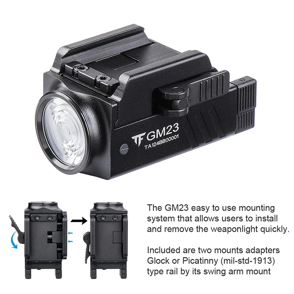 Trustfire Tactical LED Flashlight USB Rechargeable For Picatinny Rail Quick Release 1