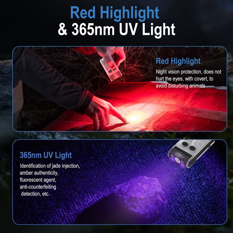 BORUiT UV LED Flashlight Power Bank Rechargeable Magnetic And Versatile Camping Lantern 2