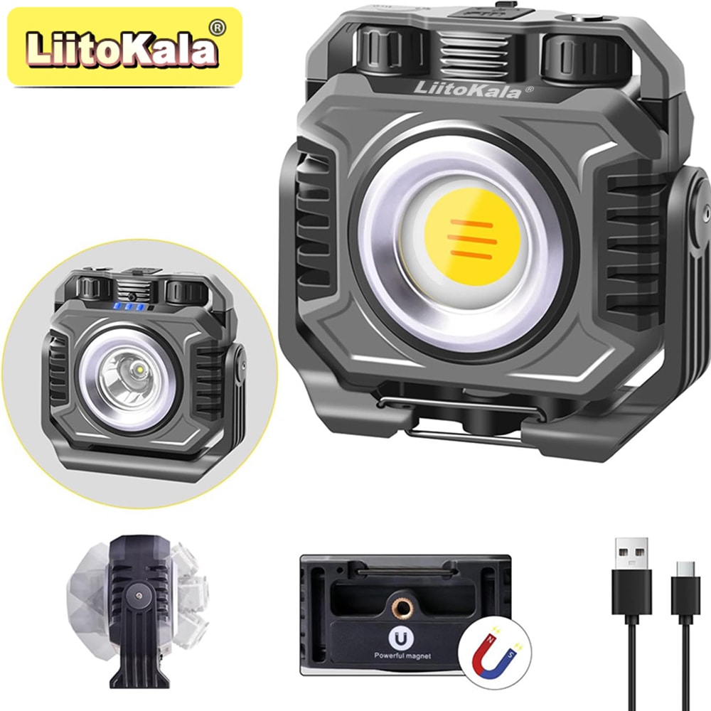 Rechargeable Magnetic Work Light with Battery Temperature Sensitive, Rotation