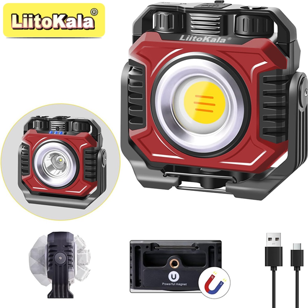 Rechargeable Magnetic Work Light with Battery Temperature Sensitive, Rotation