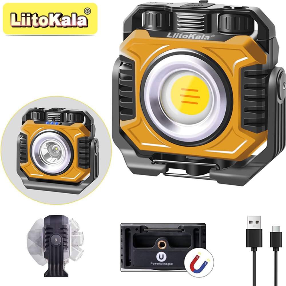 Rechargeable Magnetic Work Light with Battery Temperature Sensitive, Rotation