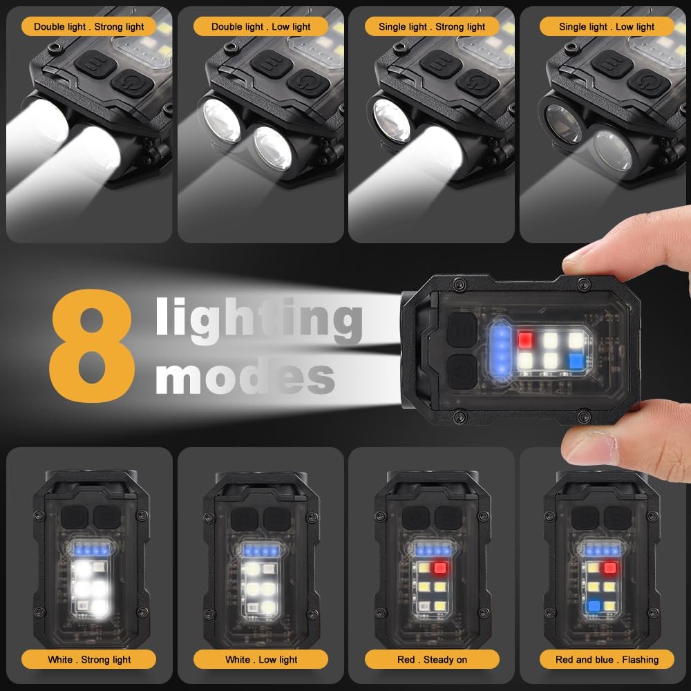 Super Bright LED Flashlight Mini Pocket Torch With Magnetic Clip Rechargeable Keychain 2