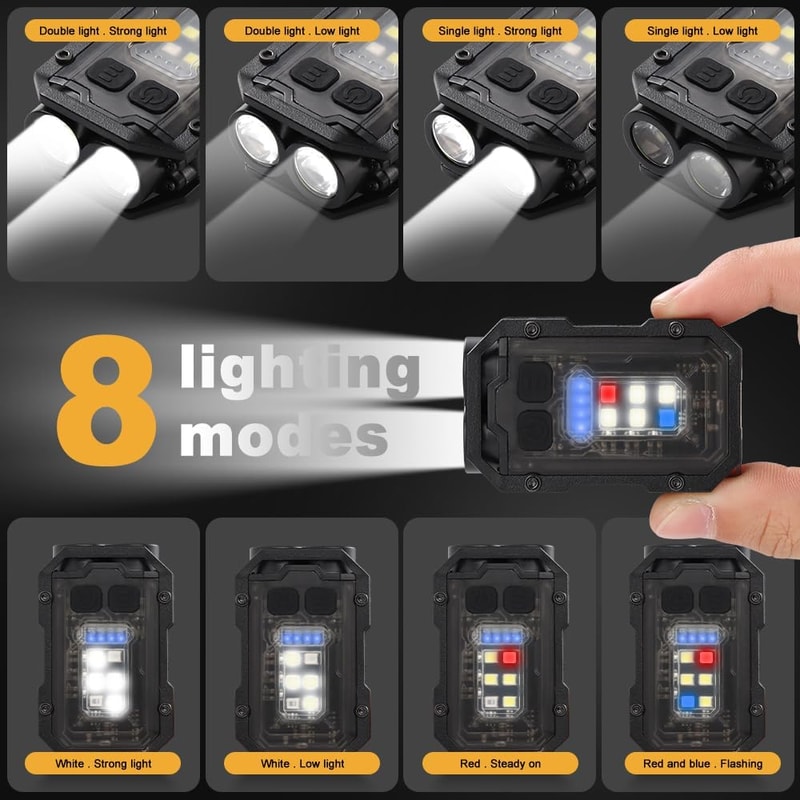 Super Bright LED Flashlight Mini Pocket Torch With Magnetic Clip Rechargeable Keychain 2