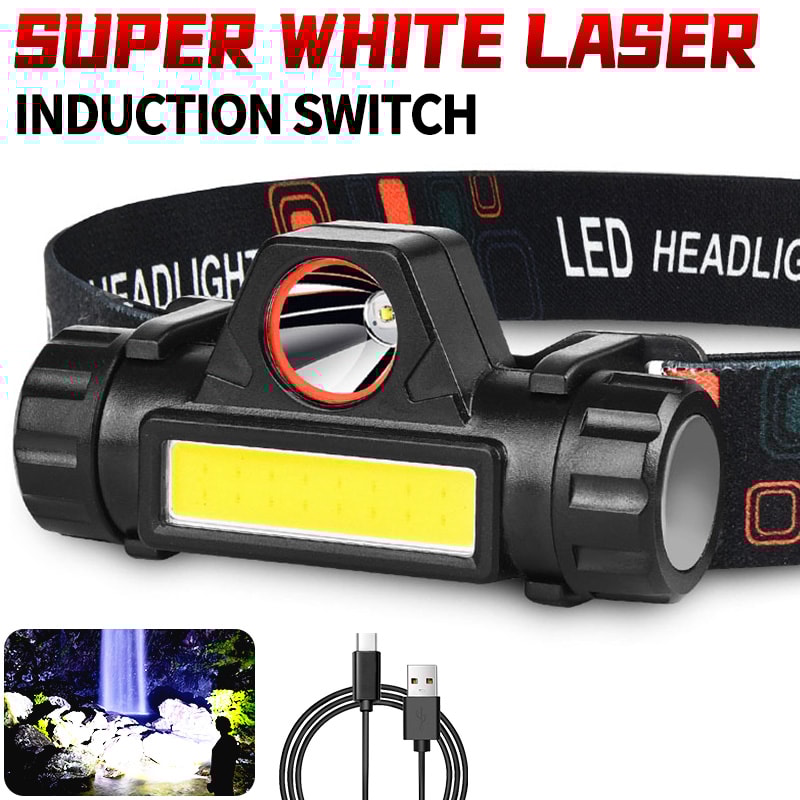 LED Head Mounted Magnetic Flashlight For Night Fishing Long Lasting Battery Strong Light 1