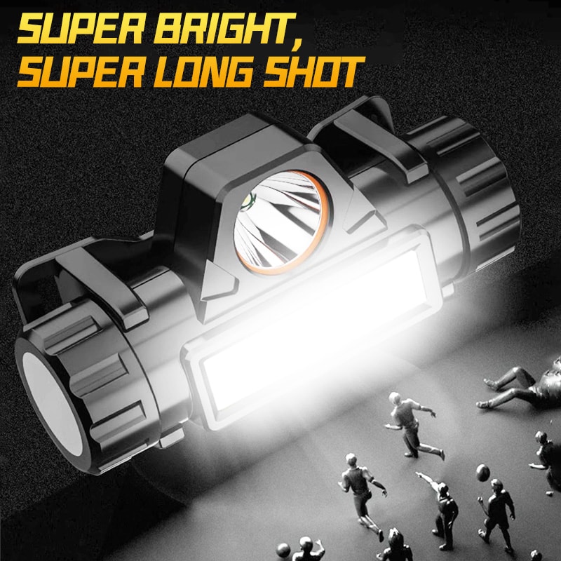 LED Head Mounted Magnetic Flashlight For Night Fishing Long Lasting Battery Strong Light 3