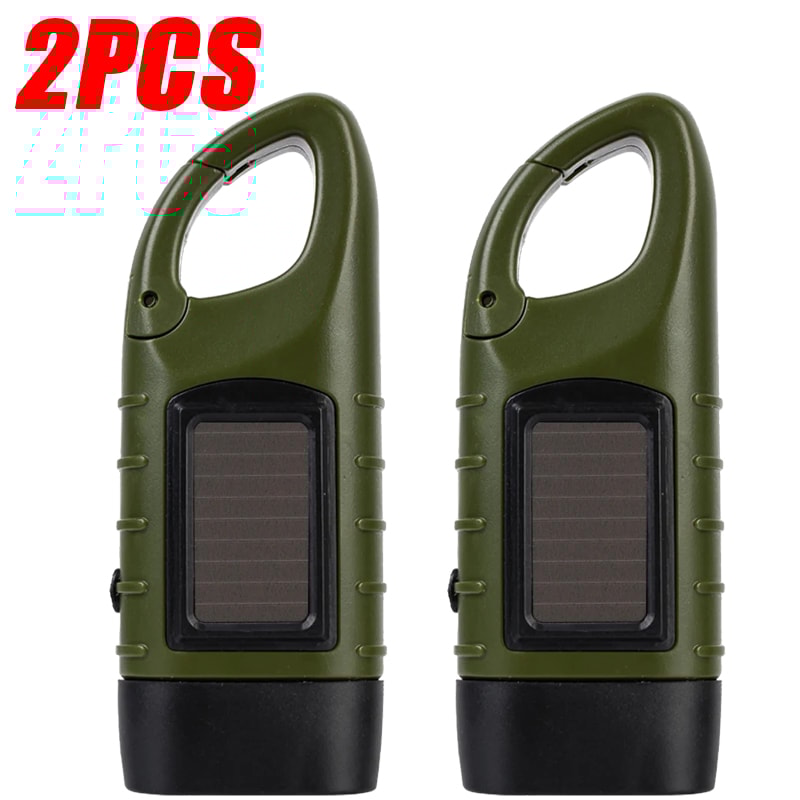 Solar Powered LED Flashlight Hand Crank Rechargeable Dynamo Torch For Outdoor Adventures 6
