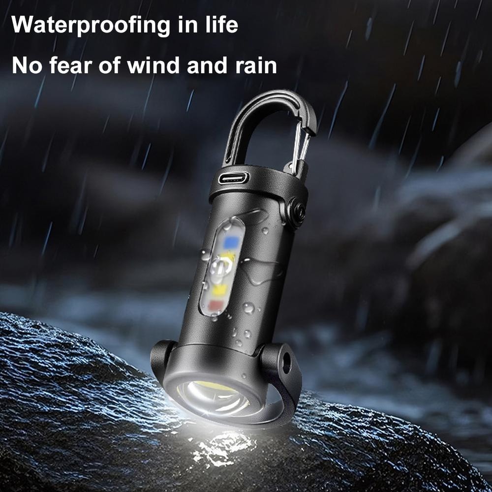 Portable LED Keychain Light Rechargeable Waterproof Mini Flashlight For Camping Travel And Emergen 5