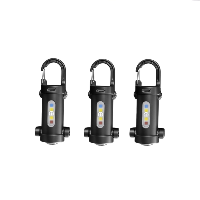 Portable LED Keychain Light Rechargeable Waterproof Mini Flashlight For Camping Travel And Emergen 8