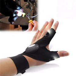 led flashlight running gloves for cycling, camping & hiking waterproof fingerless lamp gloves