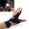 LED Flashlight Running Gloves for Cycling, Camping & Hiking Waterproof Fingerless Lamp Gloves