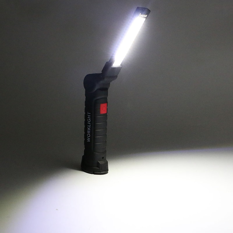 USB Rechargeable Tactical Flashlight & LED Work Lamp Waterproof, Magnetic, and Hanging Design