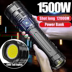 ultra bright led flashlight with built in battery, tactical spotlight range, emergency light for outdoor