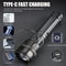 Ultra Bright LED Flashlight with Built in Battery, Tactical Spotlight Range, Emergency Light for Outdoor