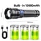 Ultra Bright LED Flashlight with Built in Battery, Tactical Spotlight Range, Emergency Light for Outdoor