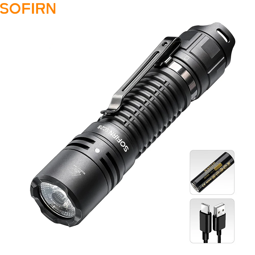 Sofirn Rechargeable Flashlight Powerful LED EDC Torch for Camping, Hiking & Emergency