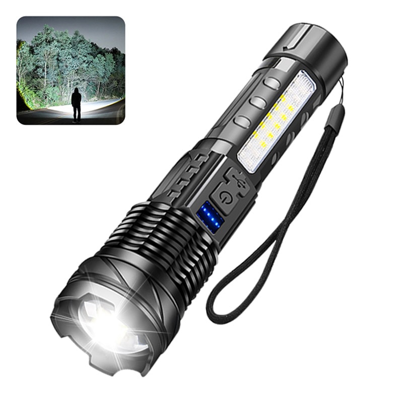 LED Flashlight Rechargeable Torch High Power Tactical Zoom Light For Outdoor Camping LongRange Us 6
