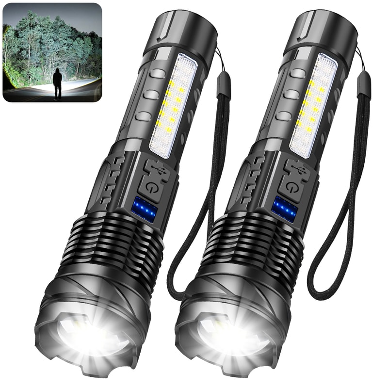 LED Flashlight Rechargeable Torch High Power Tactical Zoom Light For Outdoor Camping LongRange Us 7
