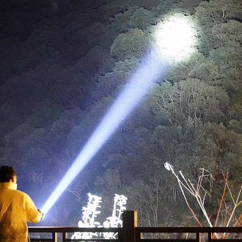 Outdoor Adjustable Angle Flashlight Lumens COB LED Zoomable Work Light USB Rechargeable Torch for Camping Hiking