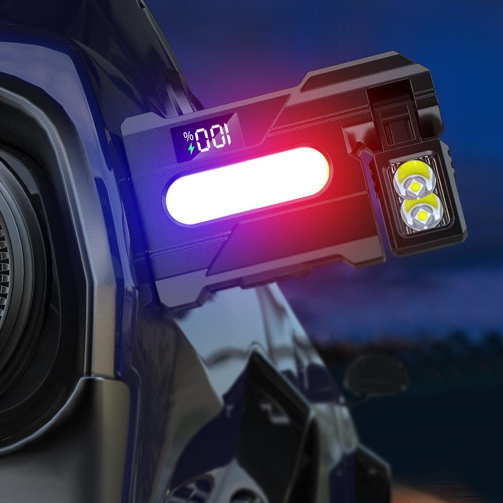 Outdoor Adjustable Angle Flashlight Lumens COB LED Zoomable Work Light USB Rechargeable Torch for Camping Hiking