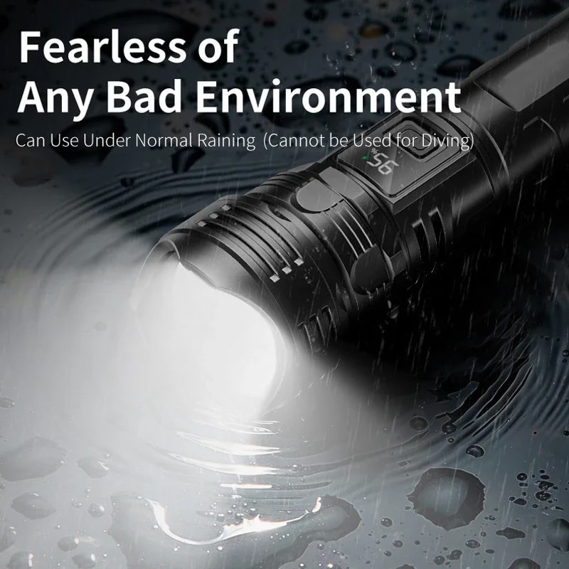 Super Bright Tactical LED Flashlight High Powered Emergency Spotlight With Telescopic Zoom Built In 4