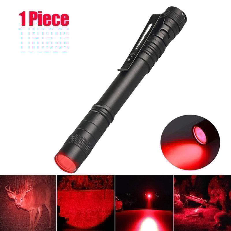 Mini Pen Light Flashlight RedWhiteTorch With Clip For Pet Stain Detection Money Ore Finder 8
