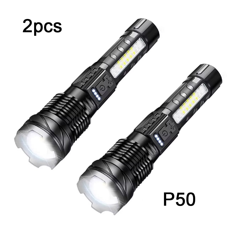 Zoomable Flashlight Powerful Handheld Emergency Torch For Outdoor Camping Fishing 7