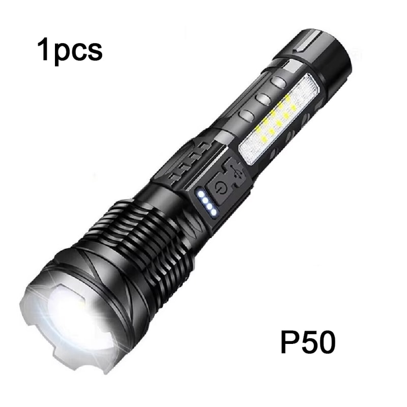Zoomable Flashlight Powerful Handheld Emergency Torch For Outdoor Camping Fishing 6