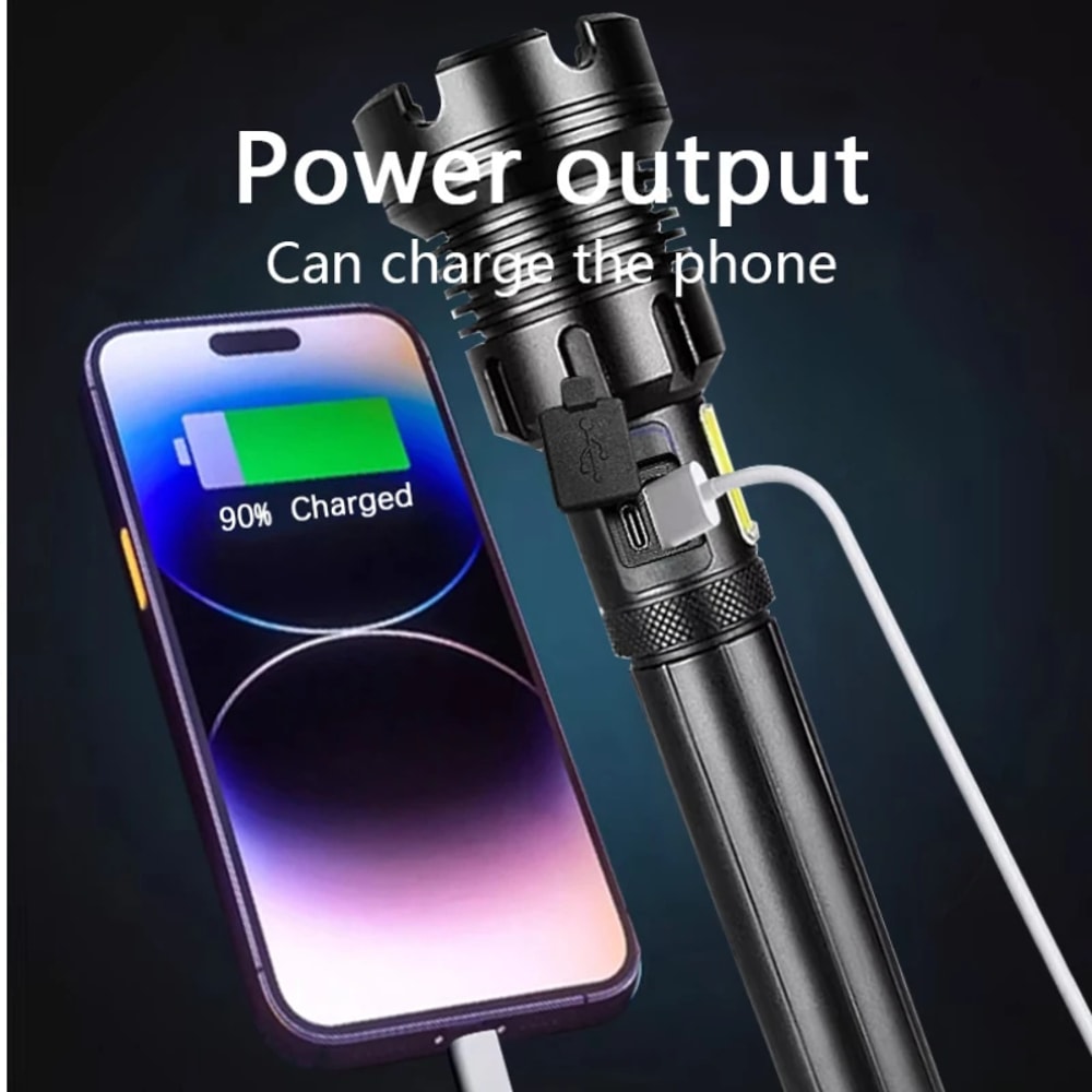 Rechargeable Tactical Flashlight Powerful Military Lantern For Camping Hunting Outdoor Use 2