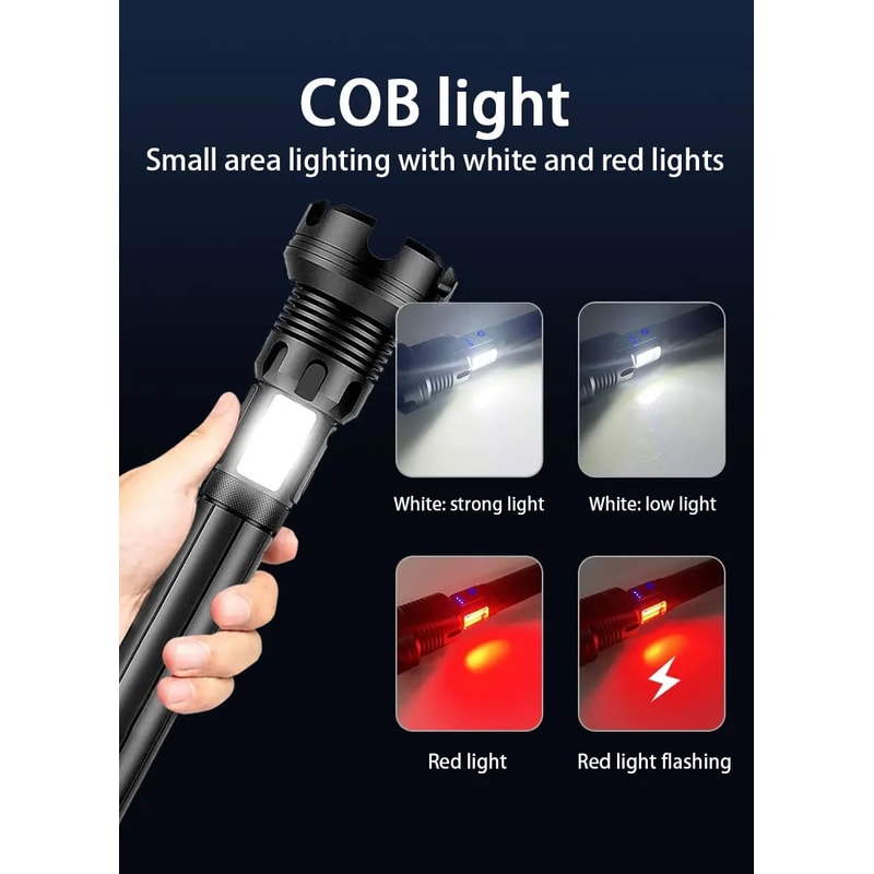 Rechargeable Tactical Flashlight Powerful Military Lantern For Camping Hunting Outdoor Use 3