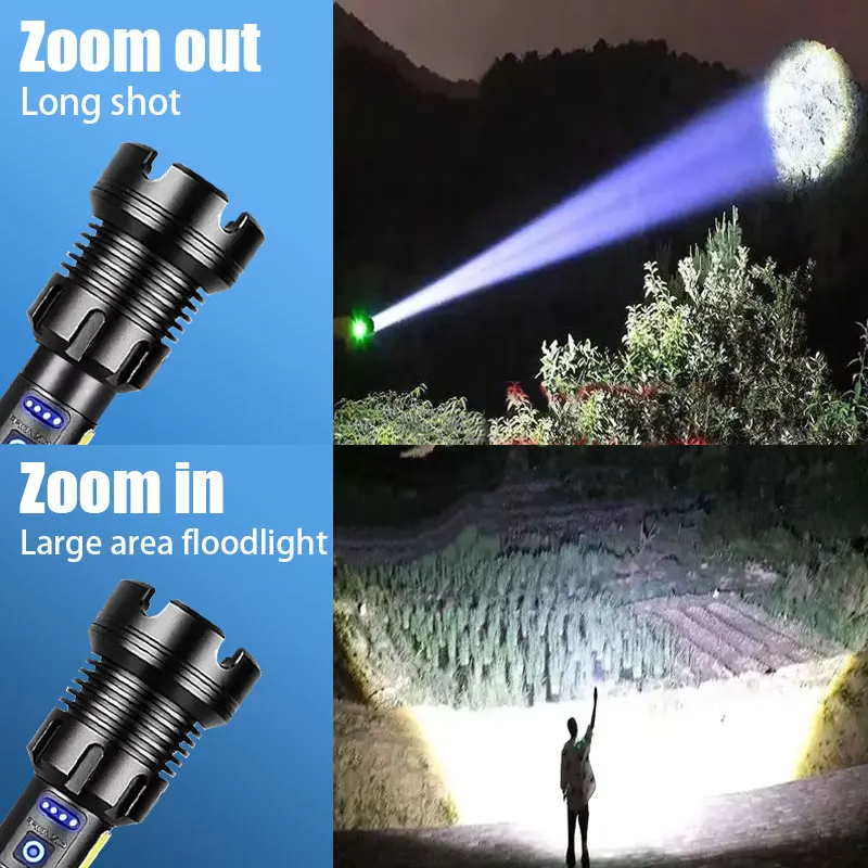 Rechargeable Tactical Flashlight Powerful Military Lantern For Camping Hunting Outdoor Use 4