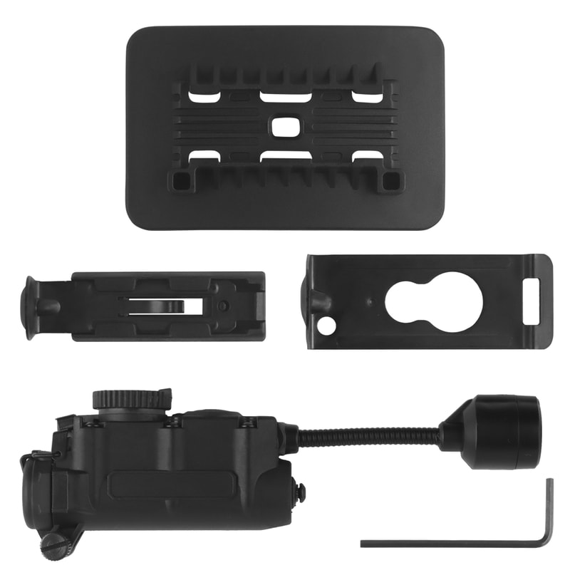 Sidewinder Helmet Tactical Strobe Light Red, Green, Blue, White, IR LED Flashlight for Hunting & Fishing